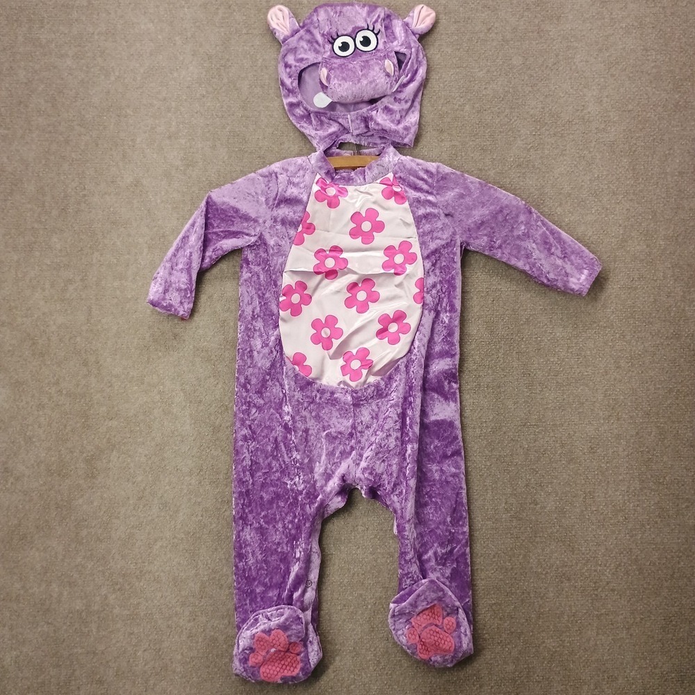 InCharacter Huggable Hippo Kids Costume - Purple and Pink - Picture 2 of 11